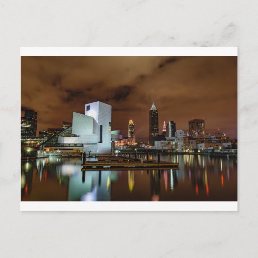 Carte Postale Cleveland Skyline pour la nuit (Devant)