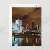 Carte Postale Cleveland Skyline pour la nuit (Devant / Derrière)