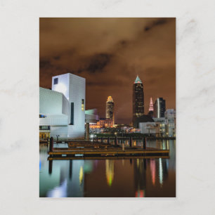 Carte Postale Cleveland Skyline pour la nuit