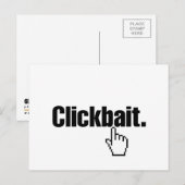 Carte Postale Clickbait. (Devant / Derrière)