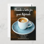 Carte Postale clients latte référencer vente immobilier (Devant / Derrière)