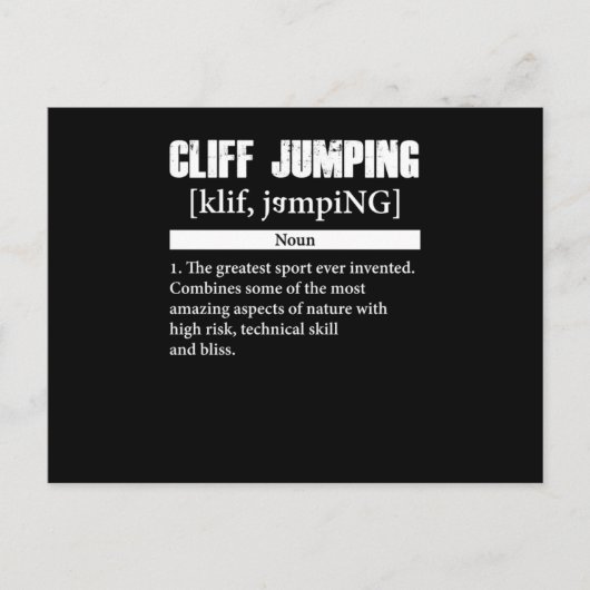 Carte Postale Cliff Jumping Definition Cliff Diving Gift (Devant)