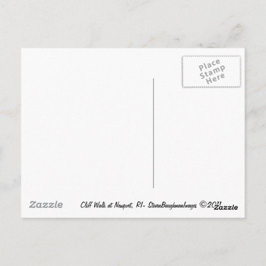 Carte Postale Cliff Walk à Newport, RI (Dos)