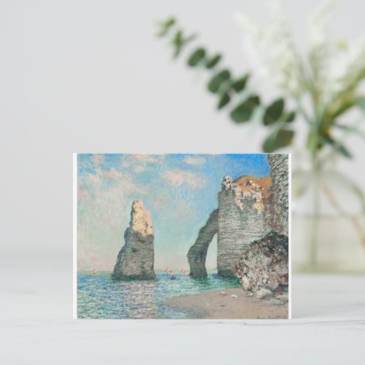Carte Postale Cliffs at Etracétate 1885 par Claude Monet (Debout devant)