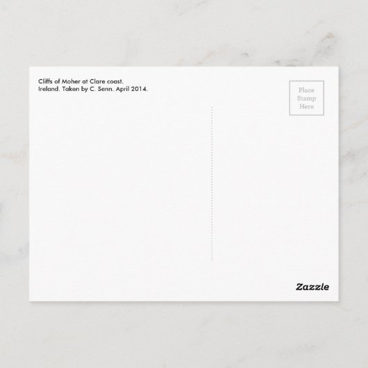 Carte Postale Cliffs of Moher (Dos)