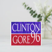 Carte Postale Clinton Gore 96 Distressed Design (Debout devant)