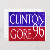 Carte Postale Clinton Gore 96 Distressed Design (Devant / Derrière)