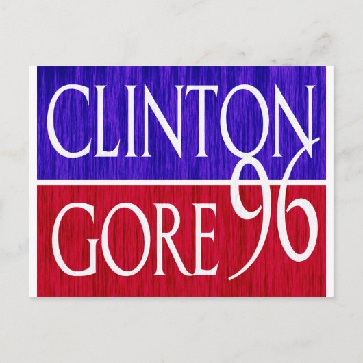 Carte Postale Clinton Gore 96 Distressed Design (Devant)