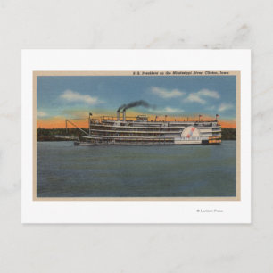 Carte Postale Clinton, IA - Vue de S.S.President