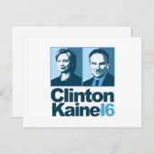 Carte Postale Clinton Kaine pour l'Amérique 2016 (Devant / Derrière)