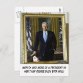 Carte Postale clinton_portrait_monica, Monica avait plus qu'un p (Devant / Derrière)