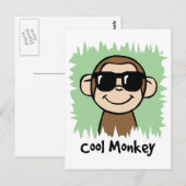 Carte Postale Clip de dessin Cool singe avec lunettes de soleil (Devant / Derrière)