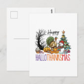 Carte Postale Clipart de Hallothanksmas joyeux (Devant / Derrière)
