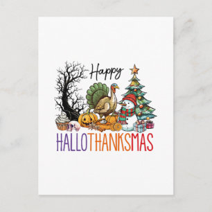Carte Postale Clipart de Hallothanksmas joyeux