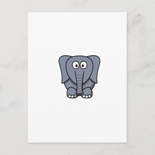 Carte Postale Clipart Eléphant Cartoon Cute (Devant)