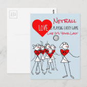 Carte Postale Clipart Et Devis De Netball Motivationnel Du Lecte (Devant / Derrière)