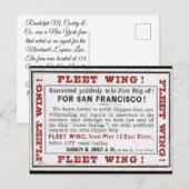 Carte Postale Clipper Fleet Wing en voile  (Devant / Derrière)
