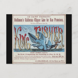 Carte Postale Clipper King Fisher voile