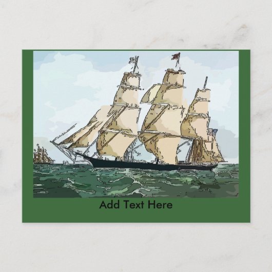 Carte Postale Clipper Ship Card ajouter du texte (Devant)