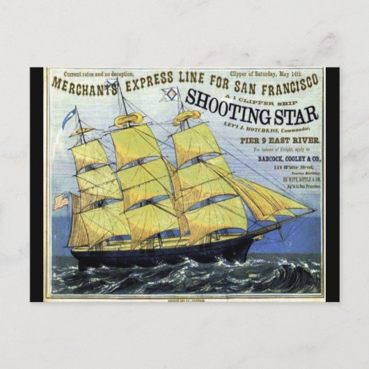 Carte Postale Clipper Shooting Star en navigation (Devant)