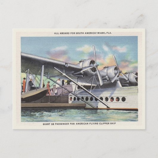 Carte Postale Clipper vintage Miami Floride (Devant)