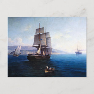 Carte Postale Clipper voilier et Steamer années 1900