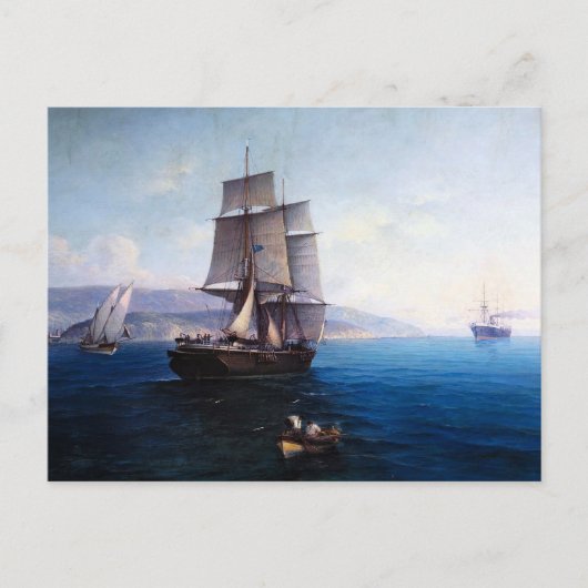Carte Postale Clipper voilier et Steamer années 1900 (Devant)