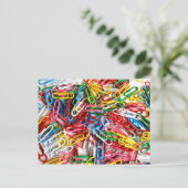 Carte Postale Clips en papier coloré Bureau Approvisionnement Ca (Debout devant)