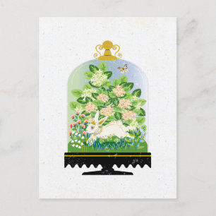 Carte Postale Cloche 2 de lapin botanique Bunny