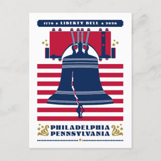 Carte Postale Cloche de la liberté 1776 Stars and Stripes 2026