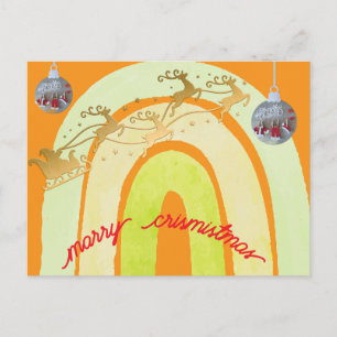 Carte Postale Cloche de Noël douce simple drôle mignonne
