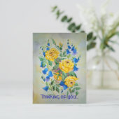 Carte Postale Cloches bleues avec le rose, pensant à vous… (Debout devant)