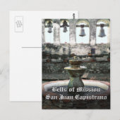 Carte Postale Cloches de mission San Juan Capistrano (Devant / Derrière)