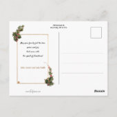 Carte Postale Cloches de Noël, Ruban, Holly & Birds à la fenêtre (Dos)