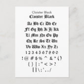 Carte Postale Cloister Black (Devant)