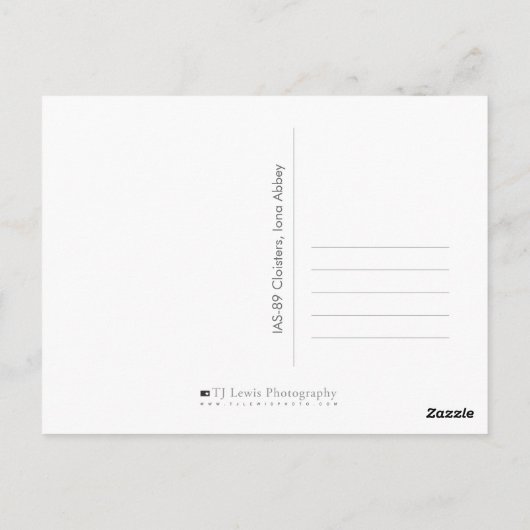 Carte Postale Cloîtres, Abbaye d'Iona (Dos)