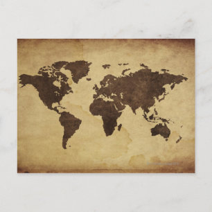 Carte Postale Close up of antique world map 3