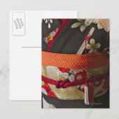 Carte Postale Closeup de Kimono, robe japonaise traditionnelle (Devant / Derrière)