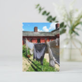 Carte Postale Closeup de vêtements accroché en ligne (Debout devant)