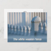Carte Postale Clôture blanche en bois CC0684 Winter Sun Postcard (Devant / Derrière)