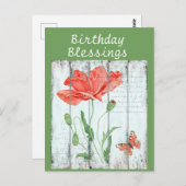 Carte Postale Clôture Blanche Rustique Fleurie Anniversaire Insp (Devant / Derrière)