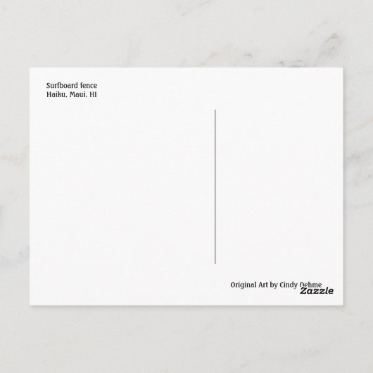 Carte Postale clôture de surf Maui (Dos)