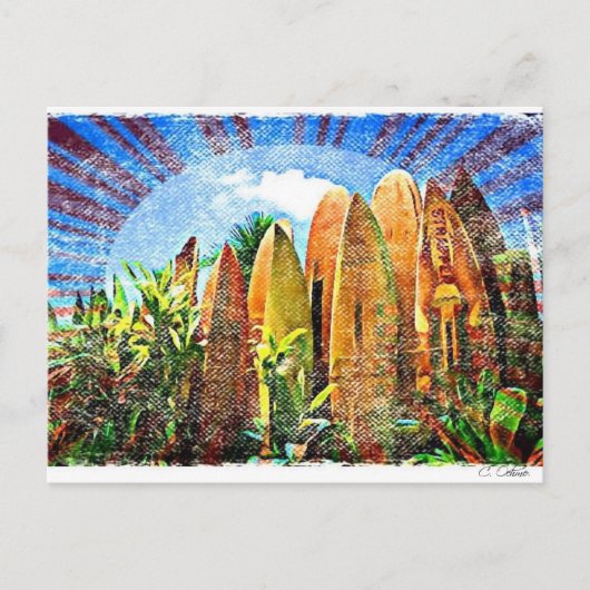 Carte Postale clôture de surf Maui (Devant)