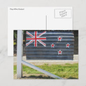 Carte Postale clôture du drapeau de la Nouvelle-Zélande (Devant / Derrière)