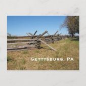 Carte Postale clôture en bois à Gettysburg PA (Devant)
