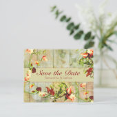 Carte Postale Clôture peinte avec fleurs de printemps (Debout devant)