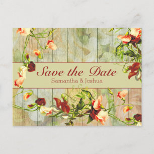 Carte Postale Clôture peinte avec fleurs de printemps