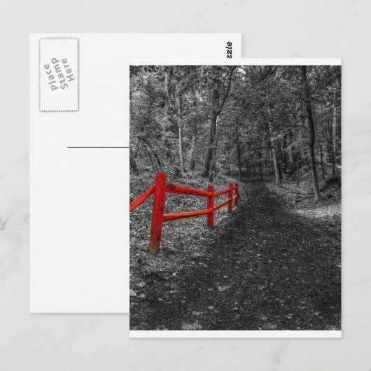 Carte Postale Clôture rouge (Devant / Derrière)