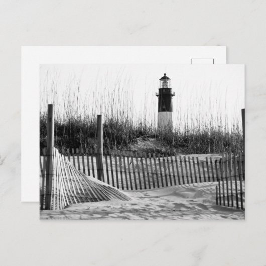 Carte Postale Clôtures De Plage Et Phare (Devant / Derrière)