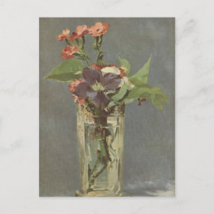 Carte Postale Clou de girofle et clématite dans un vase en crist